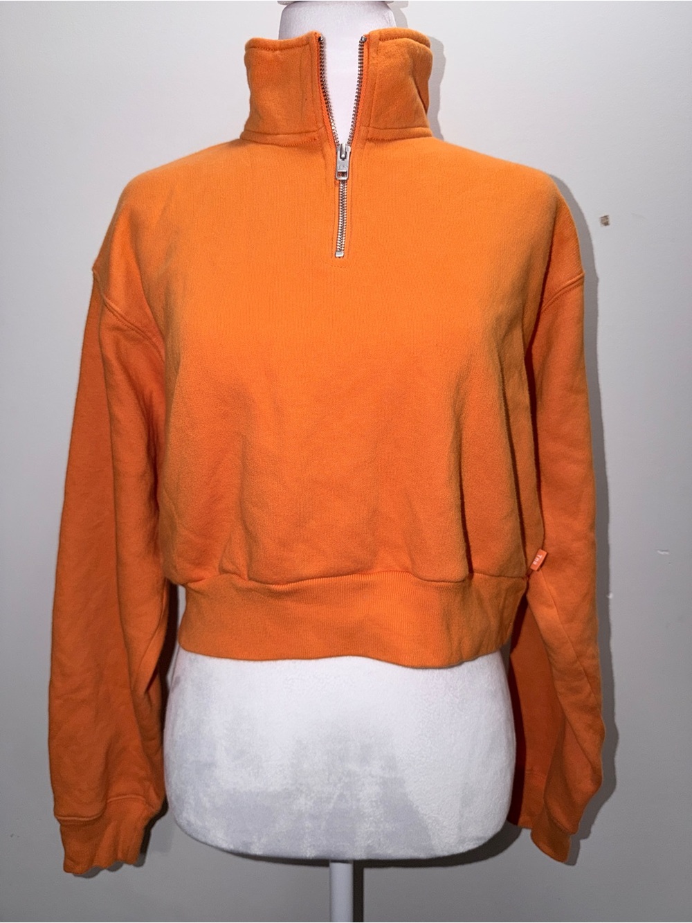 TNA Women's Orange Half-Zip Pullover Sweater Size Small